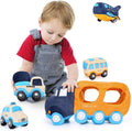 Soft Truck Toy Set with 4 Stuffed Baby Vehicles Toys