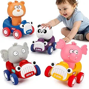 Push Go Animal Racing Baby Cars Toys