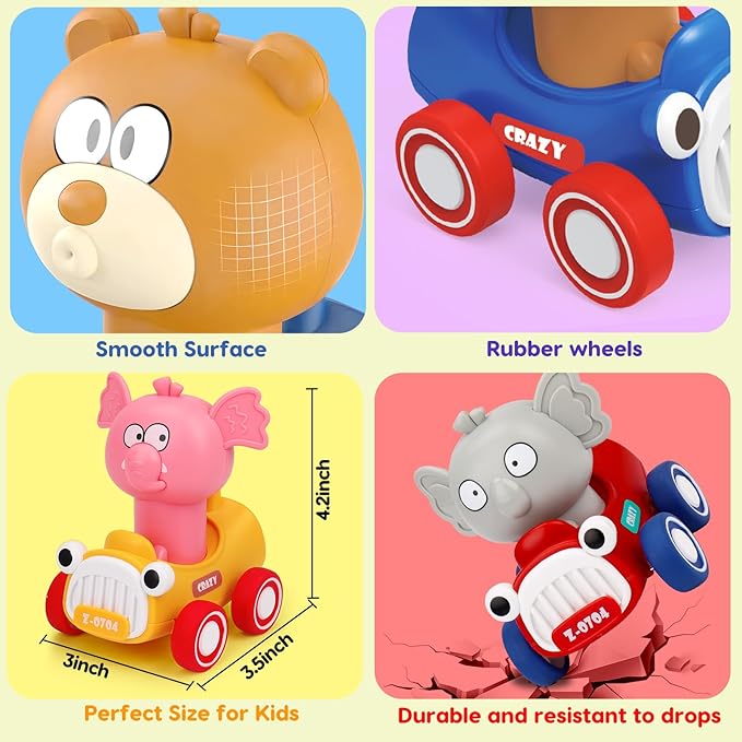 Push Go Animal Racing Baby Cars Toys